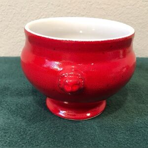 Emile Henry red lions head bowl